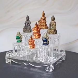 (หมู่7) โต๊ะหมู่บูชาขนาดเล็ก หิ้งพระอะคริลิค ฐานวางพระ ครอบแก้ว