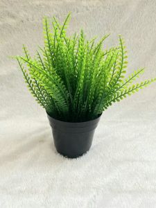 bunga hias bunga meja tanamam artificial rumput kucay plastik include vas hitam