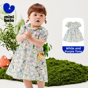 MINI BALA | Cotton Baby Dress with Puffed Sleeves for Girls