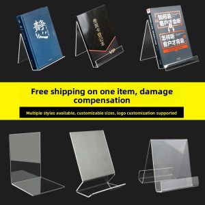 Acrylic Bookends Transparent Book Holder Display Stand Simple Creative Student Book Clip Reading Rack Document Organizer