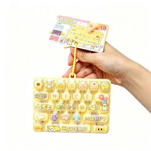Bandai | Candy Color Keycap Keychain Cute Cartoon 26-key Aecompression Keyboard Toy Keyrings Fidgets Keycap Clicker Bag Pendant