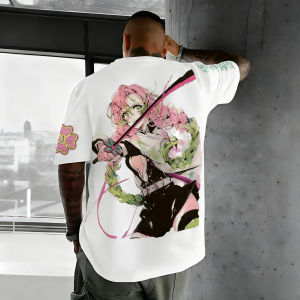 Demon Slayer Anime Mens T-shirt 2025 Summer New Original Colorful Printed American Loose Casual Childrens Parent Child Top