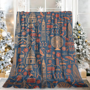 Beast Kingdom | Retro Halloween Ghost Pumpkin Diner Flannel Blanket Soft Fuzzy Plush Cozy Warm Throw for Sofa Bed Couch Home Decor