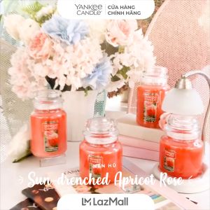 Nến hũ Yankee Candle size L - Sun Drenched Apricot Rose