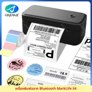 เครื่องพิมพ์ฉลากความร้อนบลูทูธมาร์คไลฟ์ X4 ขนาด 4 นิ้ว 110 มม. เครื่องพิมพ์ฉลากจัดส่งแบบไร้สายเข้ากันได้กับไอโฟน แอนดรอยด์ วินโดวส์