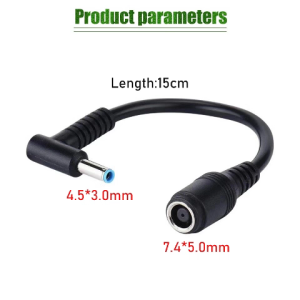 DC Power Jack Connector Laptop HP 7.4mm x 5.0mm Female to 4.5mm x3.0mm Male Charger Adapter Power Connector Converter Cable DC Jack for Dell Hp