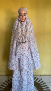 Mukena 2 IN 1 Flower Series: Mukena Katun Mikro Motif Berkualitas Tinggi