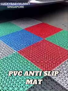 Interlocking PVC Anti-Slip Floor Mat/Thickened Waterproof Pad for Pool Kitchen Bathroom Toilet Rainbow Culture