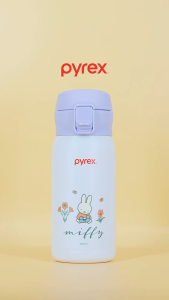 PYREX 350ml One Touch Stainless Steel Thermal Bottle - Miffy Floral