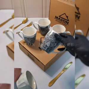 MASON Gelas Keramik / Gelas Aesthetic Mug 350Ml Motif WILD ANIMAL SERIES