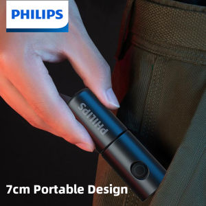 Philips | Philips New 7cm LED Rechargeable Mini Portable Flashlight 7 Lighting Modes For Hiking And Travel Self Defense