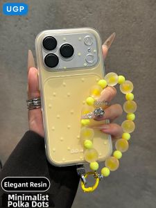 UGP | Stylish Unique Dots Aesthetic 18 Pro Max Case With Lens Protector And Strap