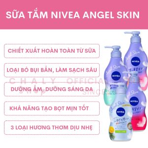 Sữa tắm Nivea Angel Skin Body Wash Scent Pump 470ml/480ml Nhật Bản