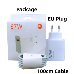 Xiaomi | Xiaomi Original 67W Fast Charge Turbo Charger Adapter with USB Type C Cable for Redmi Note 14/13 pro Mi 14T K60 K60E K50 Phones