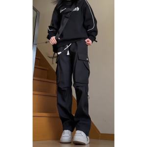 American Cargo Pants Womens High Street Stylish Hip Hop Pants Retro Easy Matching Loose High Waist Slimming Casual Pants Fashion
