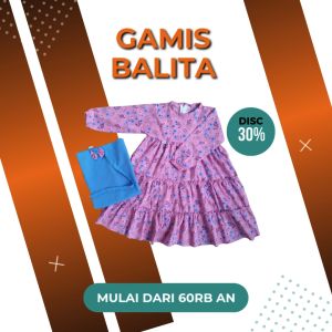 Setelan Gamis Balita Stylish 1-3 Tahun Kiisma Collection Motif Bunga