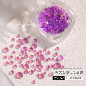 เครื่องประดับเล็บใหม่ Fairy Pearl Nail Art Bubble Beads Colorful Macaron Aurora Glitter Diamond Nail Art Accessories