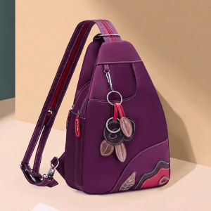 FQ1 2026 New Backpack for Women Ethnic Style Leaf Splicing Large Capacity Shoulder Bag QF1