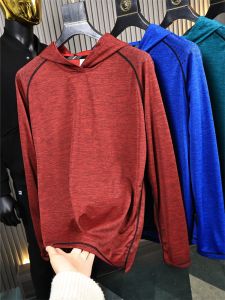 Moisture Wicking! Brick Industry Outdoor! Spring and Summer Men Quick-Drying Elastic Sports Hooded Three-Dimensional Cutting T-shirt