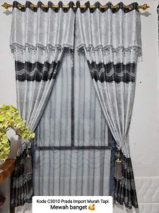 gordyen bahan perada motif garis/hordeng peremium/gorden jendela dan pintu