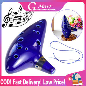 ⭐【LazTop Seller】Blue Musical Instrument Ocarina Flute 12 Hole Ocarina Ceramic Alto C Legend Of Ocarina Flute Ocarina Inspired Of Time HSQ-Ocarina-Flute