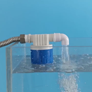 ลูกลอยควบคุมน้ำอัตโนมัติขนาด 1/2"  วาล์วลูกลอย ทางน้ำออกมีงอ 90 ลูกลอยตัดน้ำอัตโนมัติ สีฟ้าพลาสติกอย่างดี