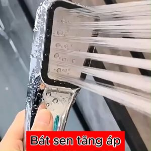 Tăng áp 300% Bát sen tăng áp Đầu vòi sen tay sen tăng áp vuông bộ vòi hoa sen tăng áp mặt vuông thế hệ mới