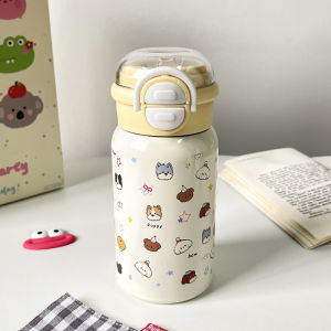 Cute Easy Open Dual Drink Straw Cup