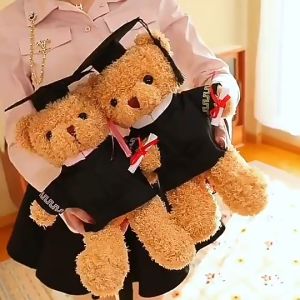 Graduation Bear Plush Toy Convocation Dr. Hat Toys Convo Stuffedd Flower Bouquet Doll Gift Teddy Graduasi Patung Konvo
