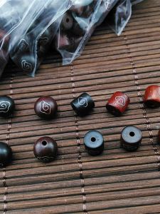 Tự Làm Thủ Công Chất Liệu Chiếu Trúc Hạt Gỗ Mun Đen Với Sợi Bạc Thiết Kế Đám Mây Cho Vòng Tay Và Mặt Dây Chuyền Hạt May Mắn Phụ Kiện