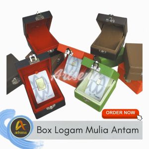 Box Emas Antam Premium / Kotak Emas Antam / Kotak Emas Antam Vinyl Jahit Manual Produk Lokal