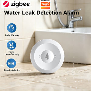 Work with Tuya Zigbee Water Leak Detector Water Flood Sensor Smart Life App Alert Overflow Water Leakage Sensor Kitchen/Bathroom