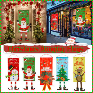 Christmas Banner Merry Christmas Decor for Home Flag Hanging Door Wall Banner Decorations