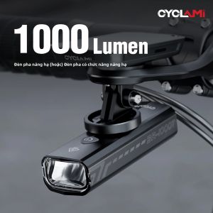 Đèn Pha Xe Đạp CYCLAMI 1000LM Chống Nước Sạc Lại Được Đèn Trước Siêu Nhẹ Bằng Nhôm Đèn Pin Xe Đạp Để Đảm Bảo An Toàn Khi Đạp Xe