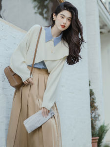 Autumn Winter Knitted Sweater And Skirt Set Womens Fashion College Style Two-Piece Ensemble Warm Thickened Long Sleeve Shirt