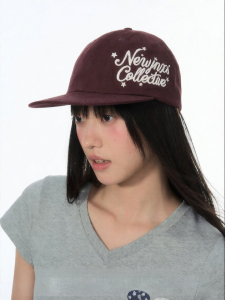 JNXS | Mũ Lưỡi Trai Nữ Vành Phẳng Thêu Chữ 3D Cotton Giặt Enzyme Điều Chỉnh Mùa Hè