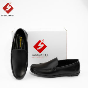 Giày Lười Nam Da Bò Dành Cho Giới Công Sở SIGOURNEY Màu Đen SIG-08 Giày Mọi Nam Giá Rẻ Bảo Hành 18 Tháng