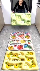 Cherry.Shop พรมเช็ดเท้า พรมปูพื้น ดูดซับน้ำได้ดี แบบแห้งไว ภาพ 3 มิติ พร้อมส่ง