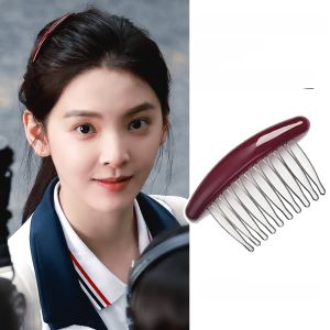 Red Hair Comb Hair Clips Womens Bangs Organizer Seamless Simple Hair Brush Hair Card Stylish Korean Style Fresh Outlined