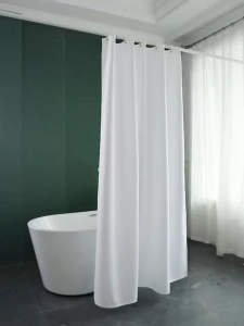DEEYO Waffle Weave Shower Curtain Makapal Thick Waterproof Mildew Resistant Washable Bathroom Partition Curtain With Hooks