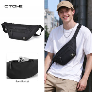 OTOHE Mens Waist Bag Multi Functional Chest Bag Waterproof Sports Bag Large Capacity Casual Bag Fitness Bag Travel Bag Business Bag For Men Women