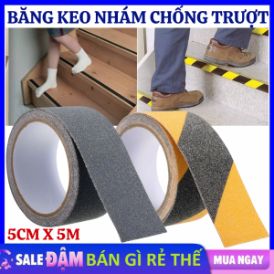 Băng Keo Chống Trượt - Băng Keo Nhám  Miếng Dán Bậc Cầu Thang Bật Thềm Phòng Tắm Đa Năng 5cm x 5M / Băng Keo Nhám Chống Trượt Dán Cầu Thang