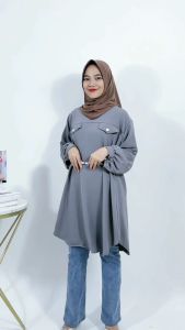 CARLINA LONG TUNIK CRINKLE ZIFA KATUN PREMIUM FREE GESPER