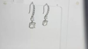 A pair of 925 sterling silver earrings with 1.5 carats each and two moissanite stones – simple elegant and versatile.