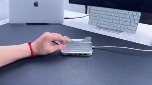 PULWTOP Mac Mini M4 Hub with M.2 SSD Enclosure (NOT Included) USB A/C 3.2 Audio Mic SD/TF for Mac Mini M6 M5 Pro M4/M4 Pro