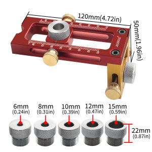 JIGHOLE | 2-in-1 Adjustable Screw Jig Kit 6/8/10/12/15mm Doweling & Countersink Drilling Guide Woodworking Hole Locator Set with Bits