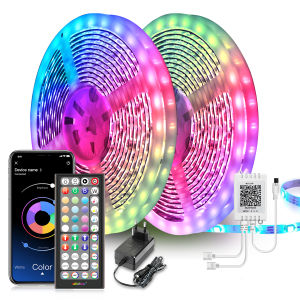 LED Strip Light 12V 18LEDS/M RGB 5050 Lights Music Sync Color Changing Built-in Mic App Controlled LED Lights Rope Lights