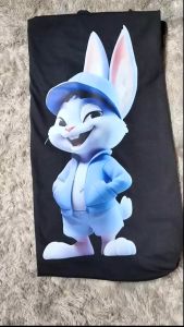 Kaos Pria Model Terkini Trending Motif 3D Bahan katun 24s Blue Rabbit H081