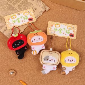 Multicolor Plush Cat Keychain Pendant Car Decoration Cartoon Cat Couples Bag Ornament Soft Sweet Kitten Doll Keyring Gift Toys