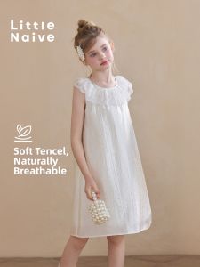 Little Naive | Lyocell Fabric Sleeveless Lace Girls Dress